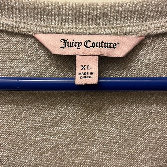 Juicy Couture Gray Short Sleeve Top with Studded Neckline size XL - Picture 2 of 7